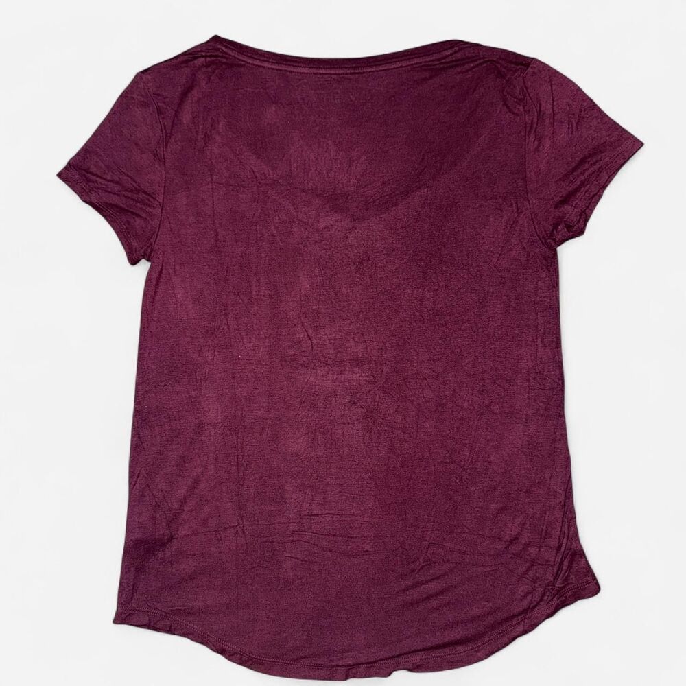 Aeropostale Seriously Soft Burgundy Maroon Short Sleeve V-Neck Shirt; SIZE XS - Picture 6 of 6